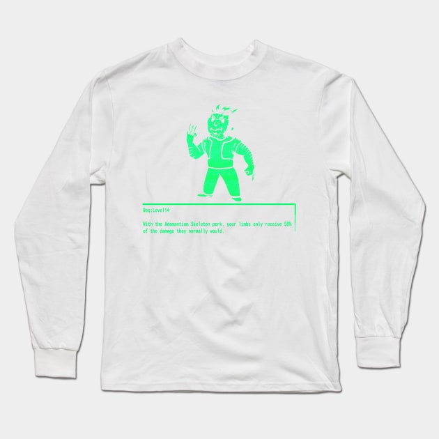PERK-ADAMANTIUM SKELETON Long Sleeve T-Shirt by KingVego